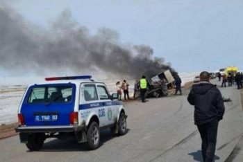 Фотография к новости: В ДТП со взрывом погибли три человека в Акмолинской области
