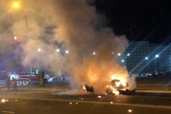 Фотография к новости: Взрыв автомобиля в Актау попал на видео