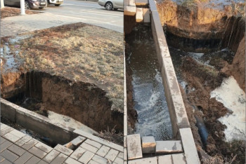 Фотография к новости: Яма появилась в центре Нур-Султана