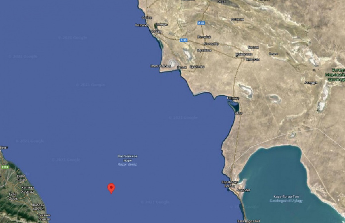 Землетрясение произошло в Каспийском море