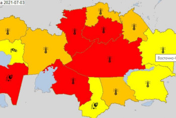Фотография к новости: Из-за жары в пяти областях РК объявлен "красный" уровень погодной опасности
