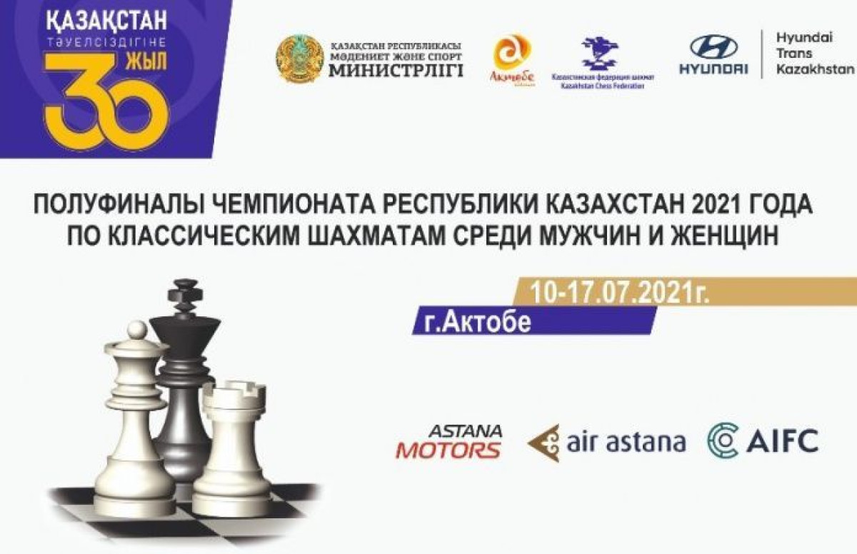 Полуфиналы чемпионата РК по шахматам состоятся в Актобе