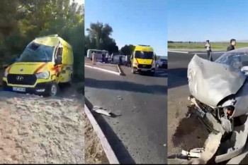 Фотография к новости: Водитель лишился руки после ДТП со "скорой" в Жамбылской области