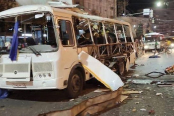 Фотография к новости: Появились первые кадры с места взрыва автобуса в Воронеже