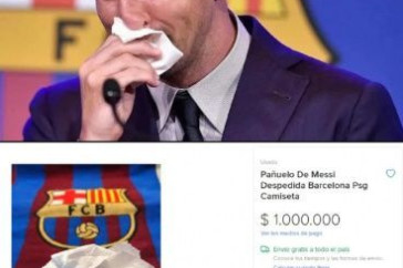 Фотография к новости: Бумажную салфетку со слезами Месси продают за один миллион долларов