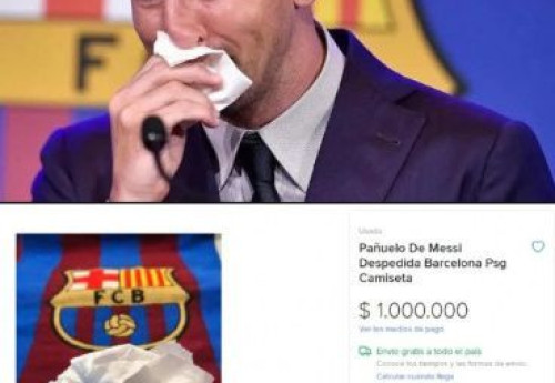 Фотография к новости: Бумажную салфетку со слезами Месси продают за один миллион долларов