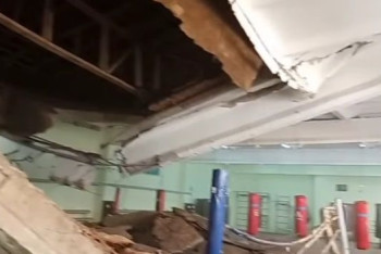 Фотография к новости: Обрушился потолок в зале бокса в Павлодаре