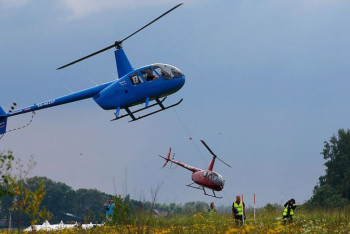 Фотография к новости: Вертолёт Robinson R-44 потерпел крушение в лесополосе в Подмосковье