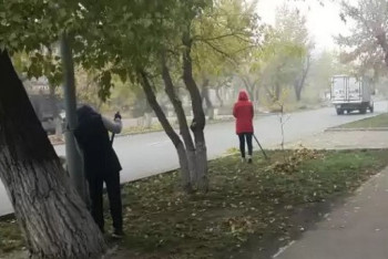 Фотография к новости: Учителей сняли с уроков и заставили подметать улицы в Семее