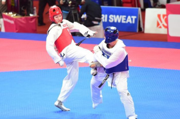 Фотография к новости: Казахстанская таеквондистка завоевала золотую медаль турнира в Черногории