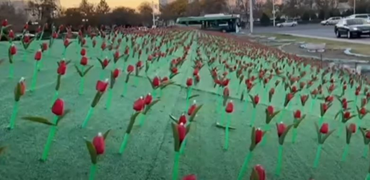 Вандалов обвинили в проблемах с искусственными тюльпанами в Актау