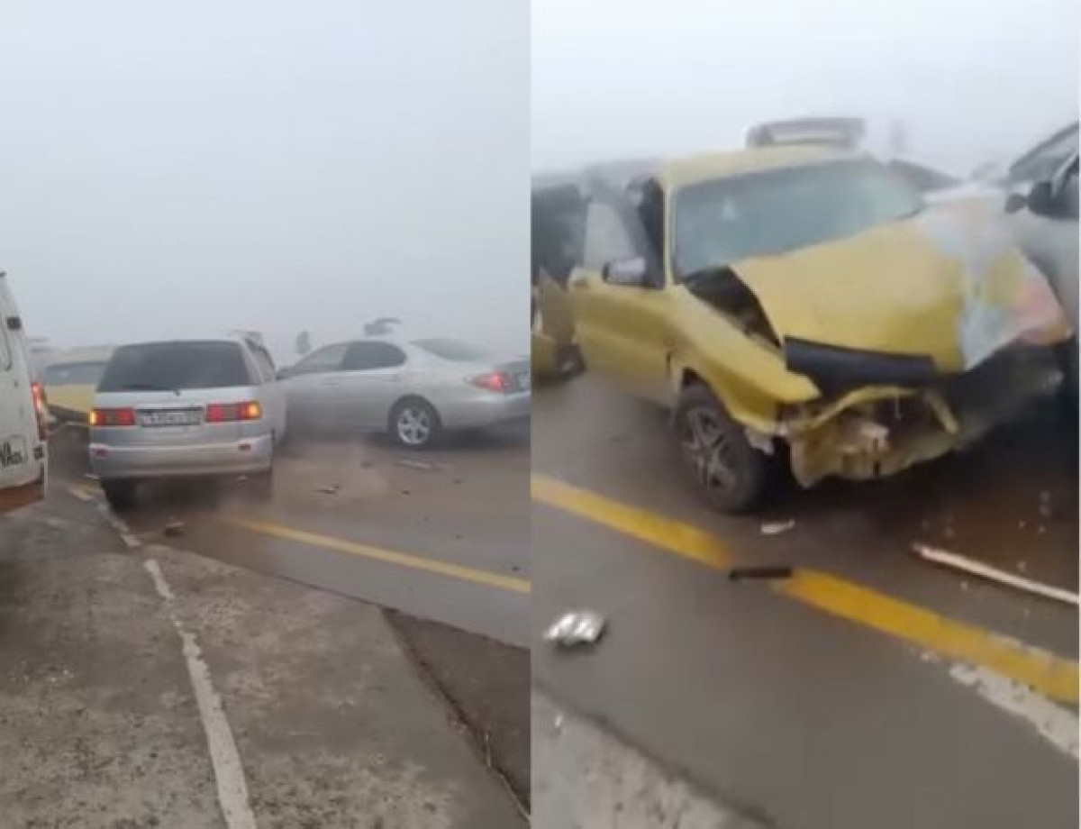 Авария с участием 17 машин произошла на трассе Алматы – Хоргос