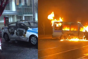 Фотография к новости: Раненный полицейский, поджог авто, слезоточивый газ. Что происходит на улицах Алматы