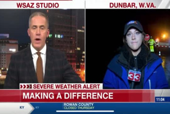 Фотография к новости: Репортера во время прямого включения сбило авто