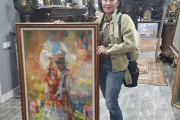 Фотография к новости: Тусау кесер глазами кореянки. Алматинка Елена Тё 20 лет рисует картины в национальном стиле