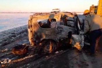 Фотография к новости: Трое детей сгорели в автомобиле. Жуткое ДТП произошло в Актюбинской области