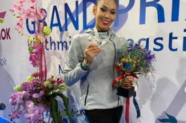 Фотография к новости: Гимнастка из Казахстана завоевала "серебро" на этапе серии Гран-при в Москве