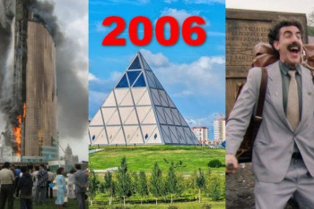 Фотография к новости: Народное IPO, перевернутый "Шанырак", расправа над политиком и Борат. Как прошел 2006 год в Казахстане