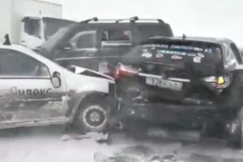 Фотография к новости: "Пять ДТП с участием 36 автомашин" - полиция об авариях на трассе в Акмолинской области