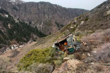 Фотография к новости: Грузовик сорвался в ущелье в Алматинской области, водитель погиб