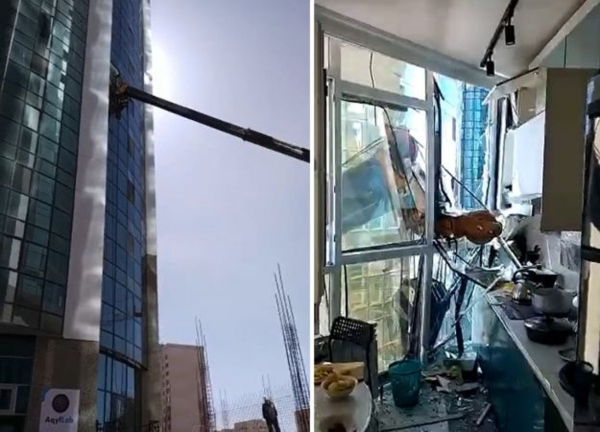 Досудебное расследование начато по факту упавшего на дом крана в Нур-Султане
