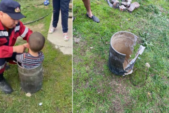 Фотография к новости: Маленький ребёнок застрял во фляге в Усть-Каменогорске