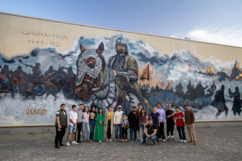 Фотография к новости: Мурал с изображением Касым хана появился в Алматы