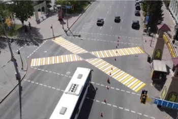 Фотография к новости: На перекрёстке в центре Нур-Султана изменена организация дорожного движения