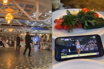 Фотография к новости: Молодожёны во время свадьбы смотрели финал Рыбакиной