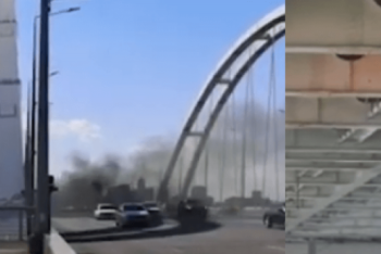 Фотография к новости: Потушен пожар на мосту в Нур-Султане