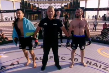 Фотография к новости: Скандальной победой казахстанца начался турнир Eagle FC 48 и Naiza FC 41 в Актау