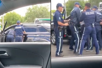 Фотография к новости: Полицейские разбили окно автомобиля нарушителя в Нур-Султане