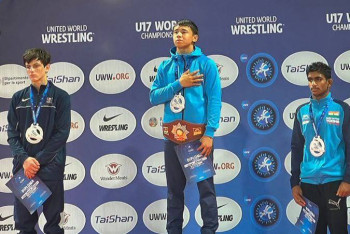 Фотография к новости: Казахстанский борец вольного стиля выиграл чемпионат мира в Италии