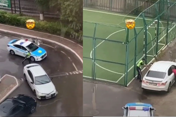 Фотография к новости: Полицейскую погоню с жестким задержанием сняли на видео в Нур-Султане