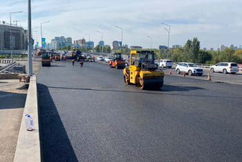 Фотография к новости: В Нур-Султане из-за дефекта на мосту  по Сарайшык ремонтные работы продлены