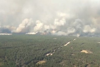 Фотография к новости: Воздушные судна и пожарные поезда: как тушат лесной пожар в Костанайской области