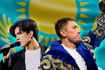 Фотография к новости: Димаш Кудайберген исполнил гимн Казахстана перед началом боя Головкин – Канело