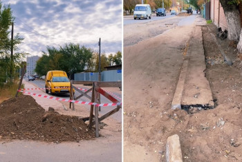 Фотография к новости: В Павлодаре без разрешения ломали асфальт и рыли землю