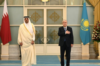 Фотография к новости: Президент Казахстана встретил Эмира Катара в Астане