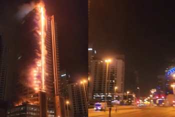 Фотография к новости: В Дубае загорелся небоскреб недалеко от Бурдж-Халифа