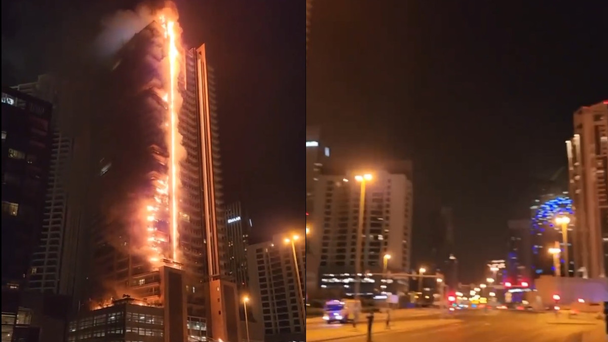 В Дубае загорелся небоскреб недалеко от Бурдж-Халифа