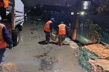 Фотография к новости: Улицы и дворы частных домов затопило в Алматы после ливня