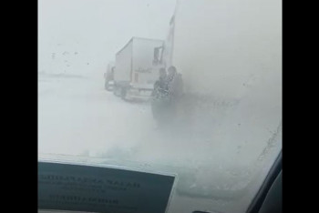 Непогода в Жетысу: полицейские помогают застрявшим в дороге водителям