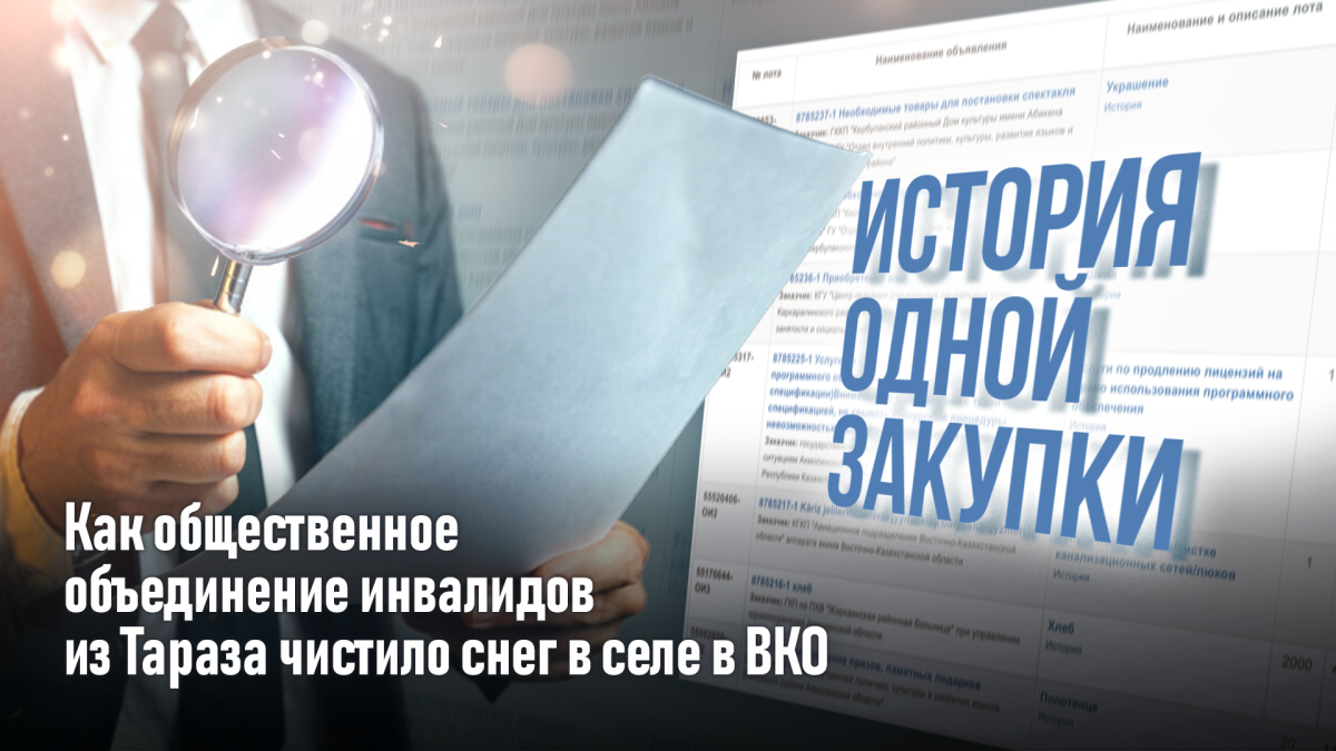 История одной закупки: как общественное объединение инвалидов из Тараза чистило снег в селе в ВКО