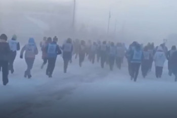 Фотография к новости: Минус 47 градусов: экстремальный забег прошёл в Якутии