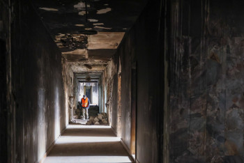 Фотография к новости: Сожжёное в январе здание акимата Алматы отремонтируют до конца 2023 года — Досаев