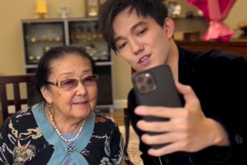 Фотография к новости: Димаш Кудайберген поздравил с Днём рождения легендарную Бибигуль Тулегенову