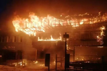 Фотография к новости: Рестобар "Облака" загорелся на горнолыжном курорте Шымбулак