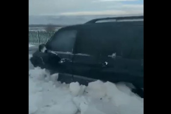 Фотография к новости: Машину вместе с водителем замело снегом в Жамбылской области