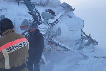 Фотография к новости: Появилось первое фото с места падения вертолёта в ЗКО